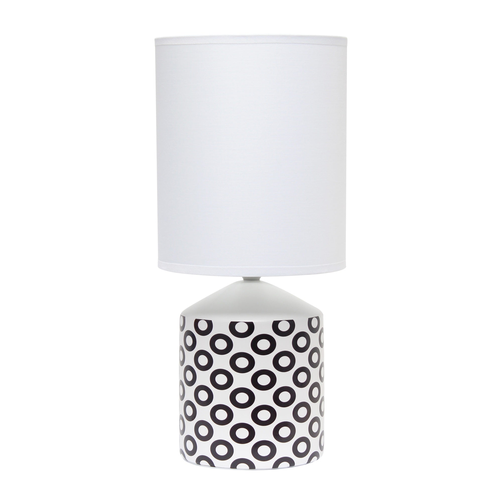 Simple Designs Fresh Prints Table Lamp, Black Ovals