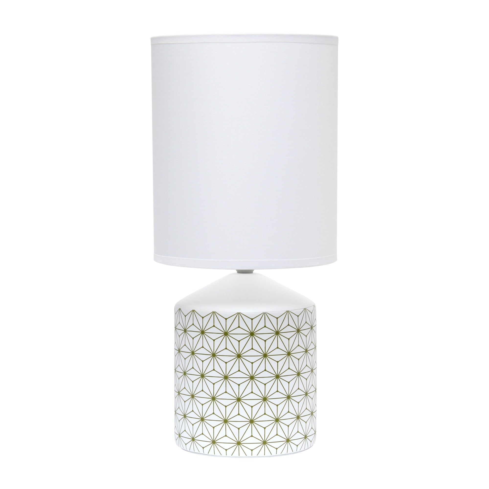 Simple Designs Fresh Prints Table Lamp, Gold Squares