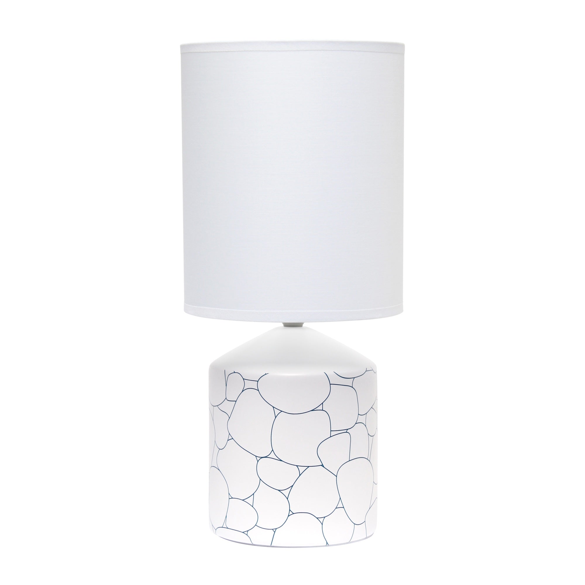 Simple Designs Fresh Prints Table Lamp, Blue Stone
