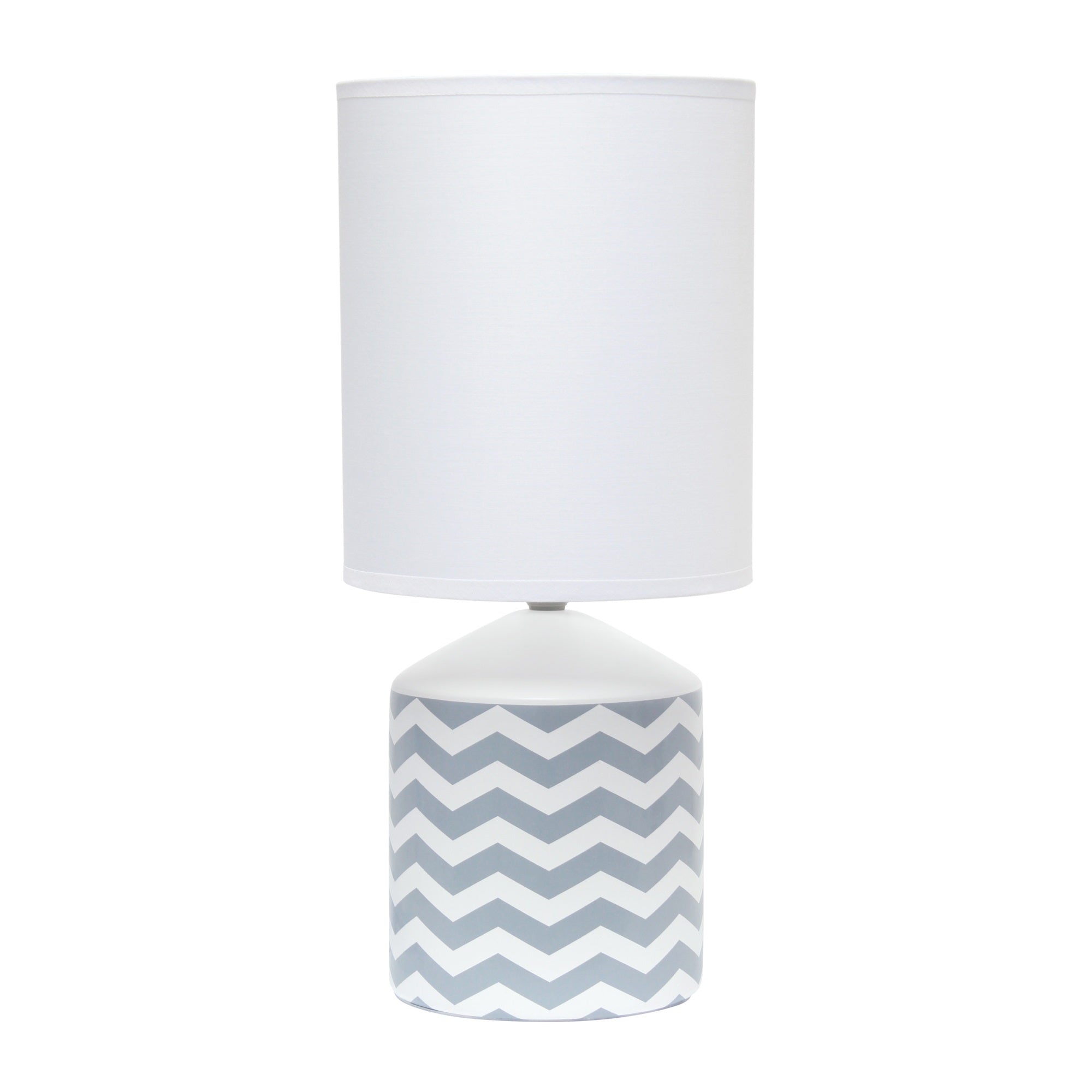 Simple Designs Fresh Prints Table Lamp, Gray Waves