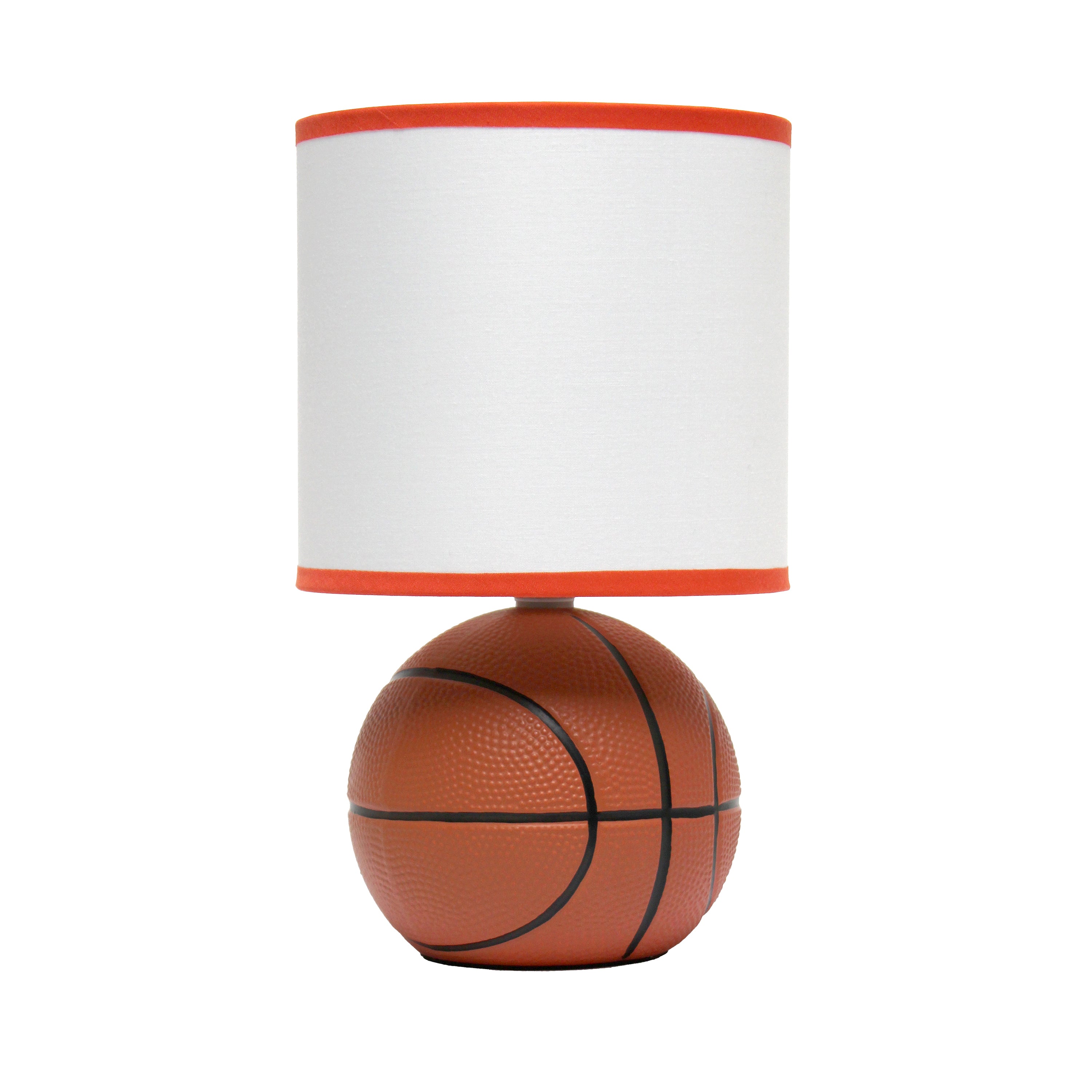 Simple Designs 10.7' Sportslite Mini Basketball Table Lamp For Kids Room, Mancave, Orange