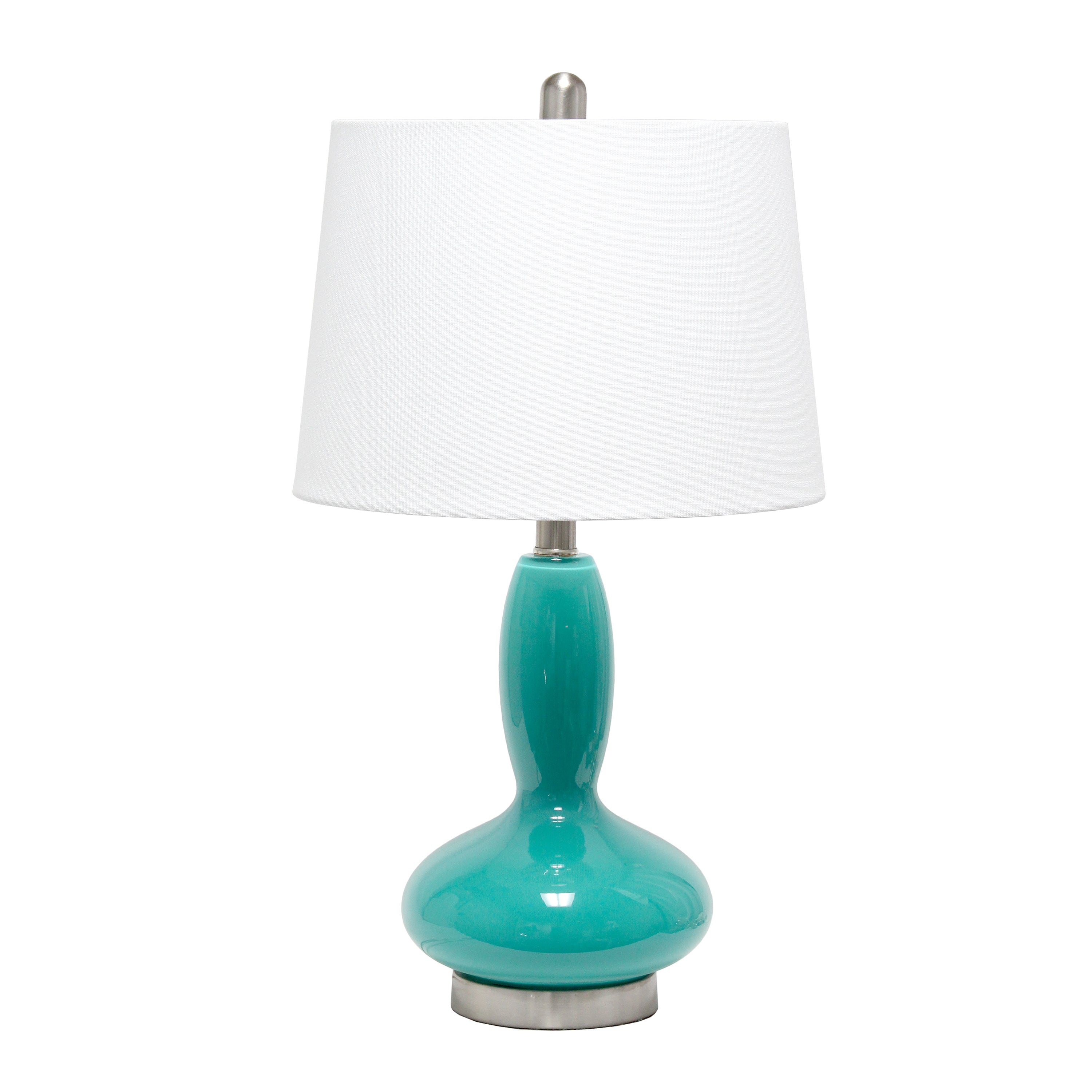 Elegant Designs Contemporary Curved Glass Table Lamp, Teal
