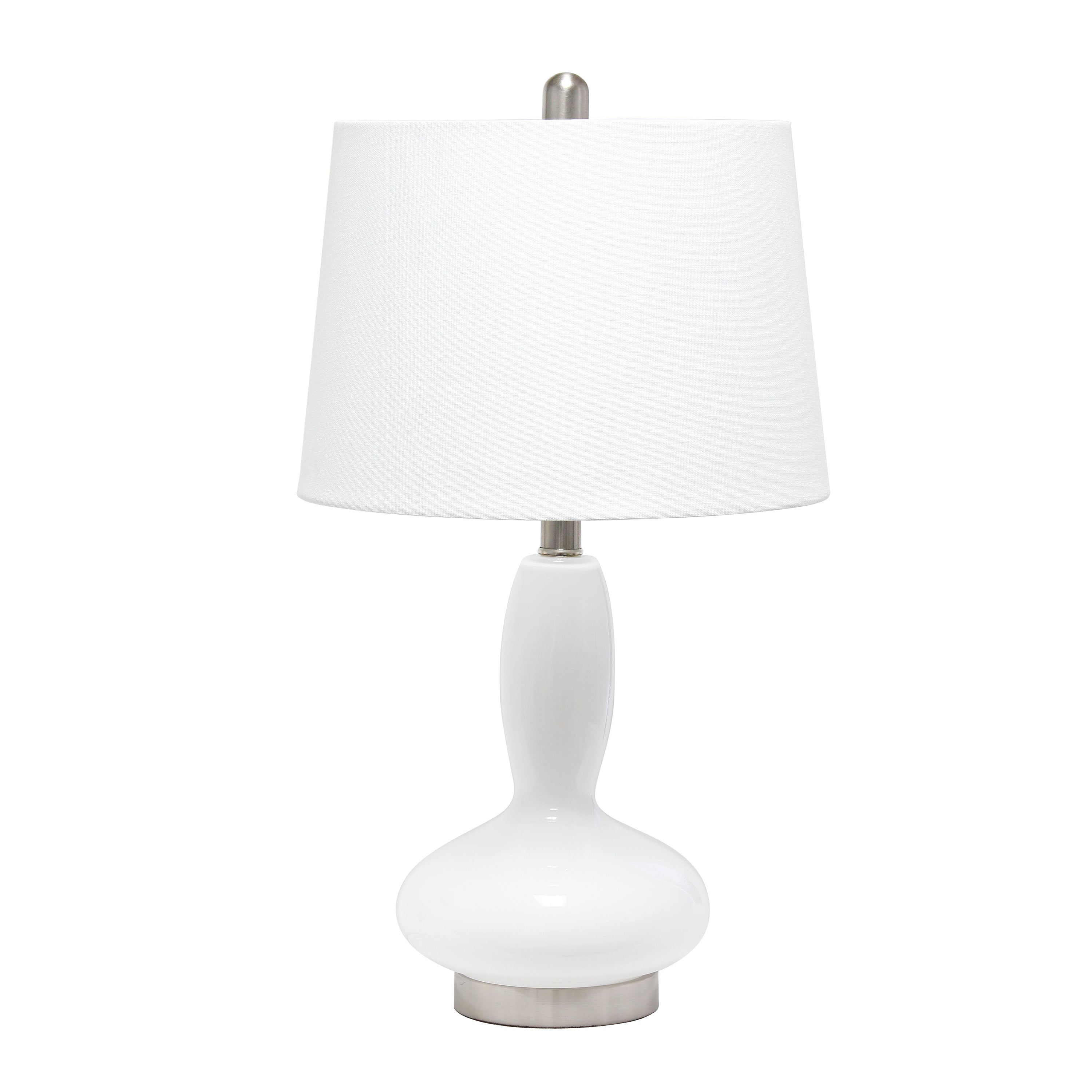 Elegant Designs Contemporary Curved Glass Table Lamp, White