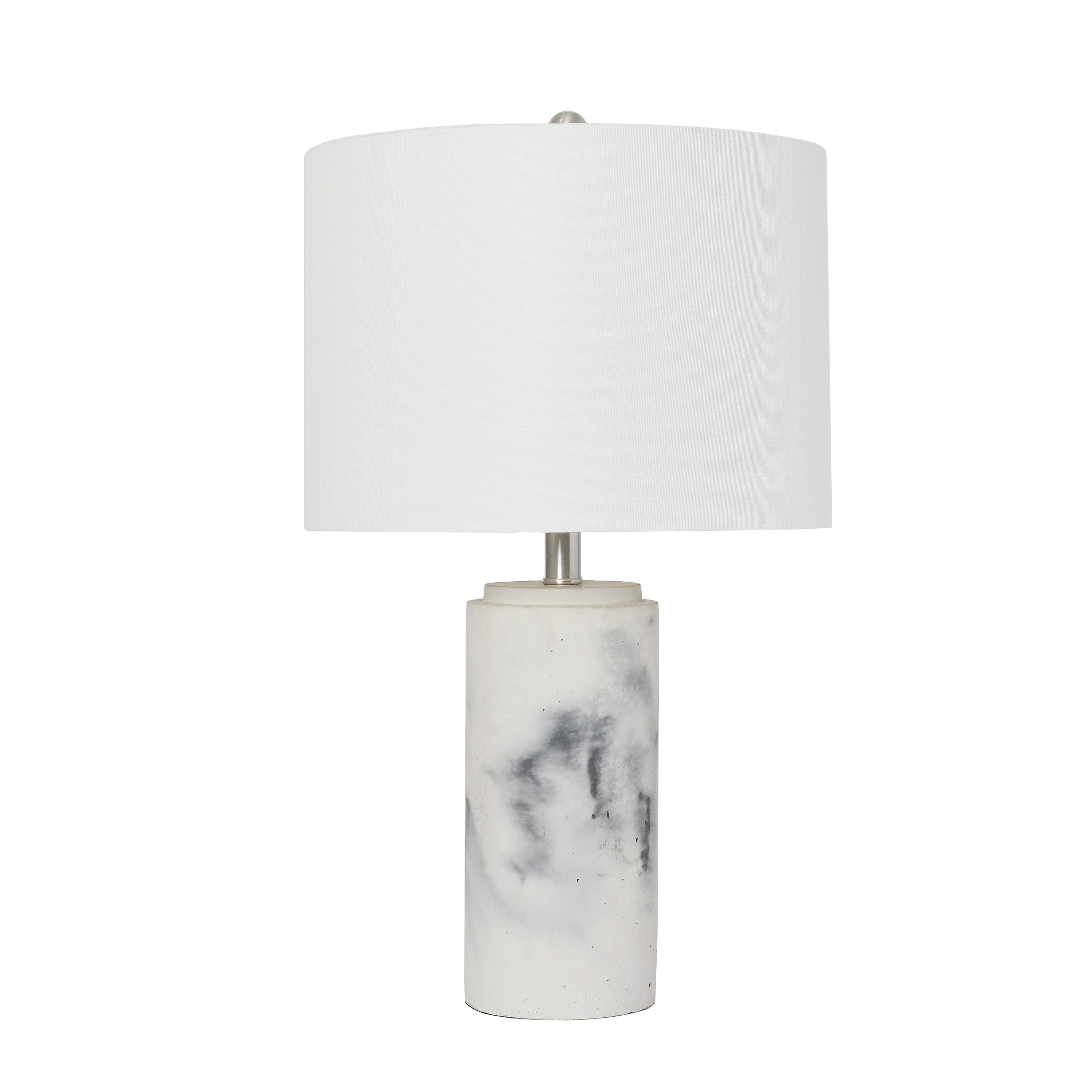 Elegant Designs Marble Table Lamp With Fabric Shade