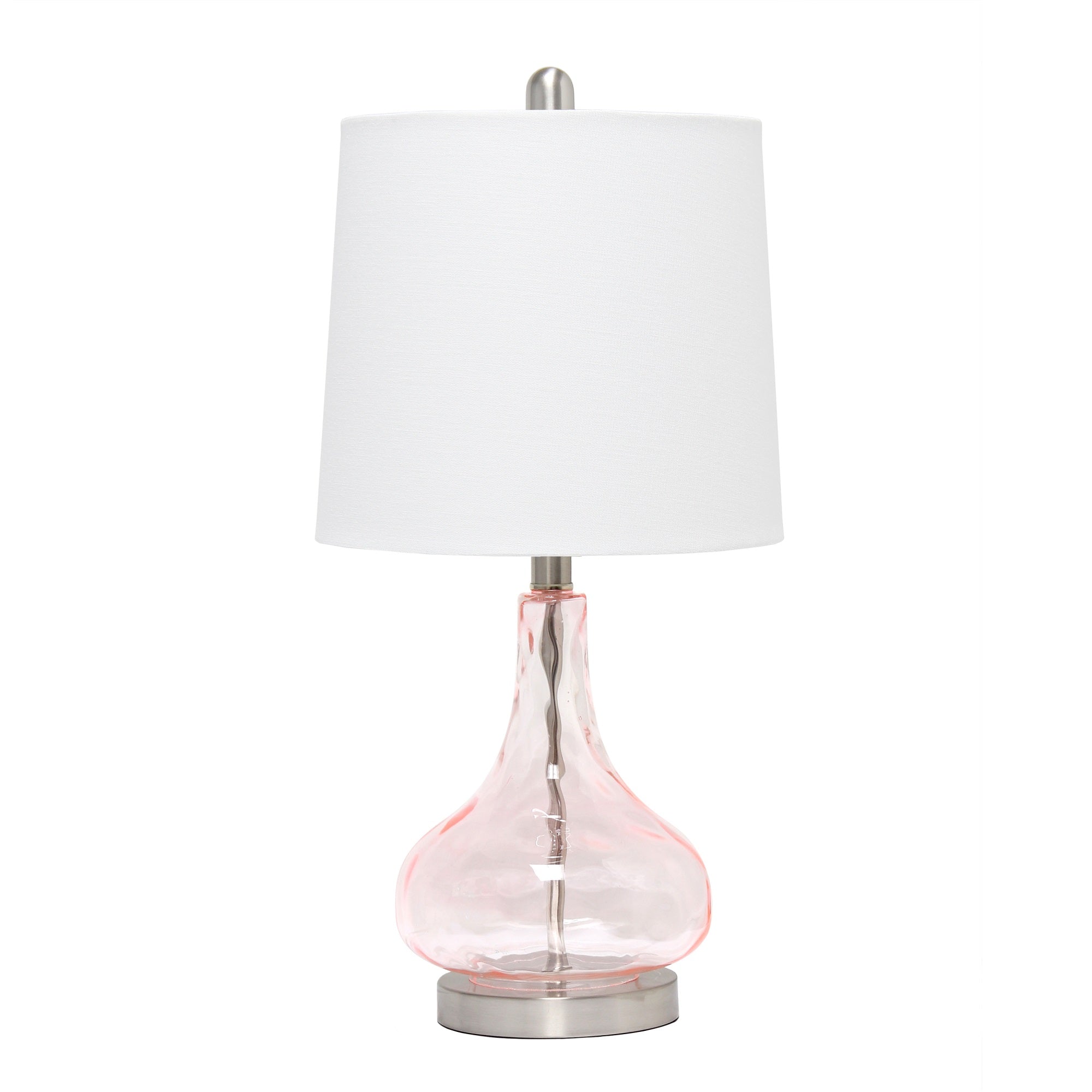 Elegant Designs Clear Glass Table Lamp, Rose Quartz