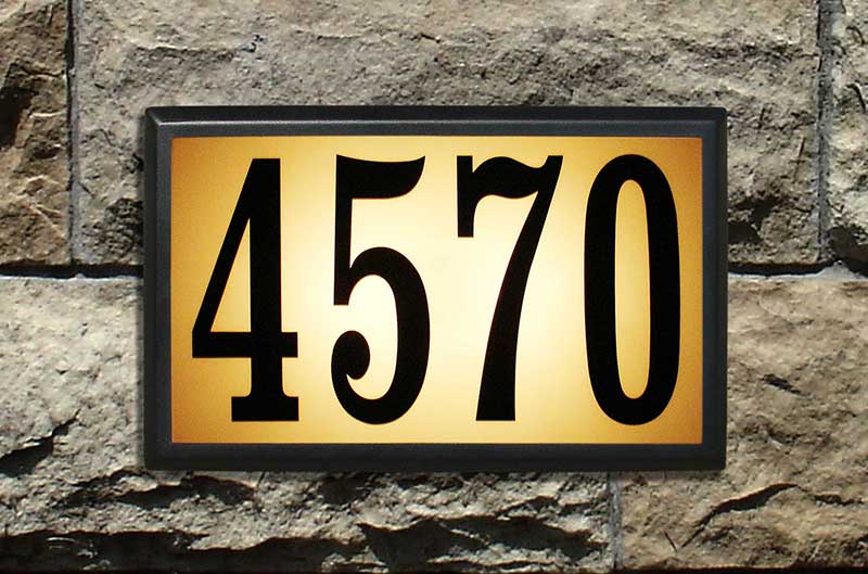 Bayside Estate Lighted Address Plaque In Black Frame Color