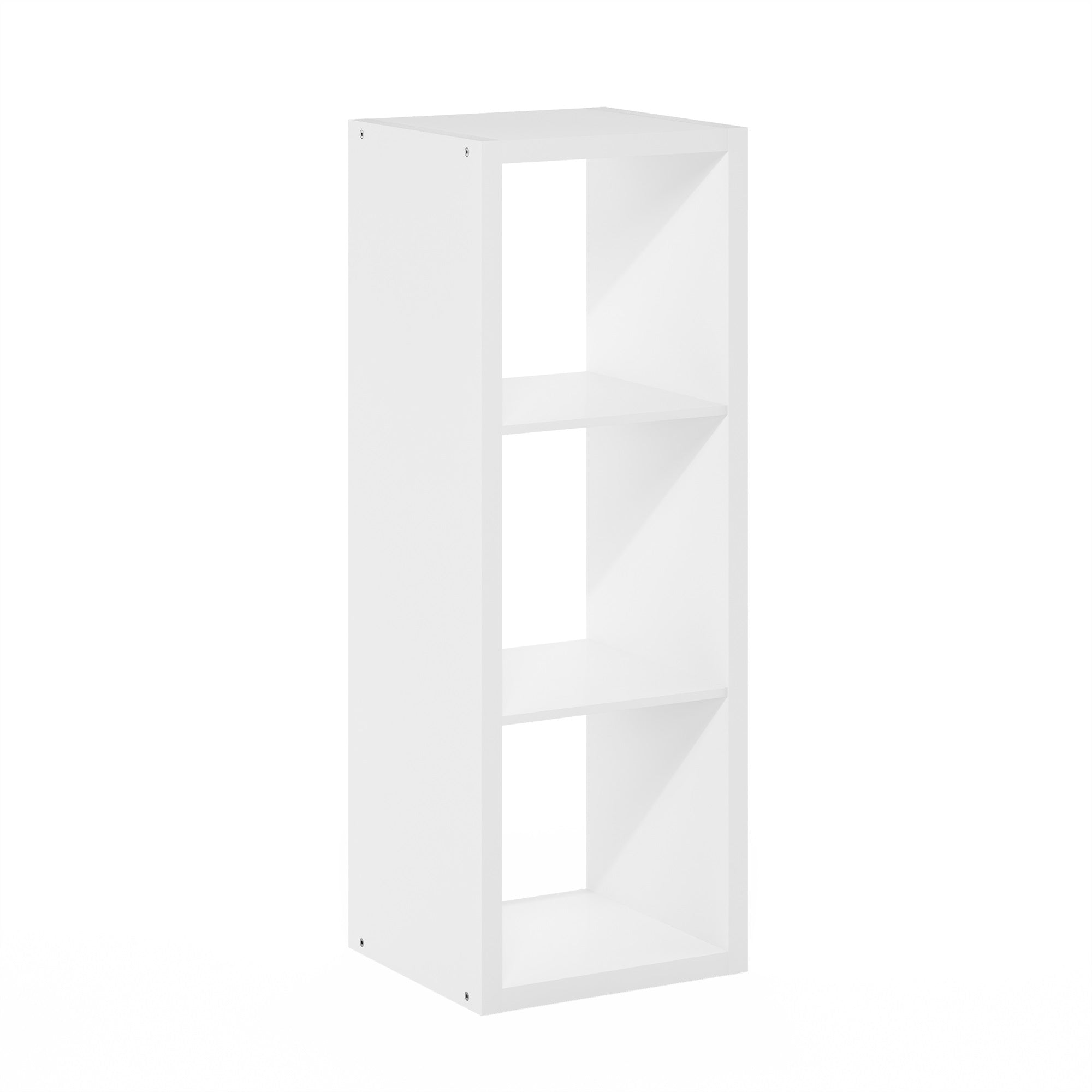 Furinno Cubicle Open Back Decorative Cube Storage Organizer, 3-Cube, White