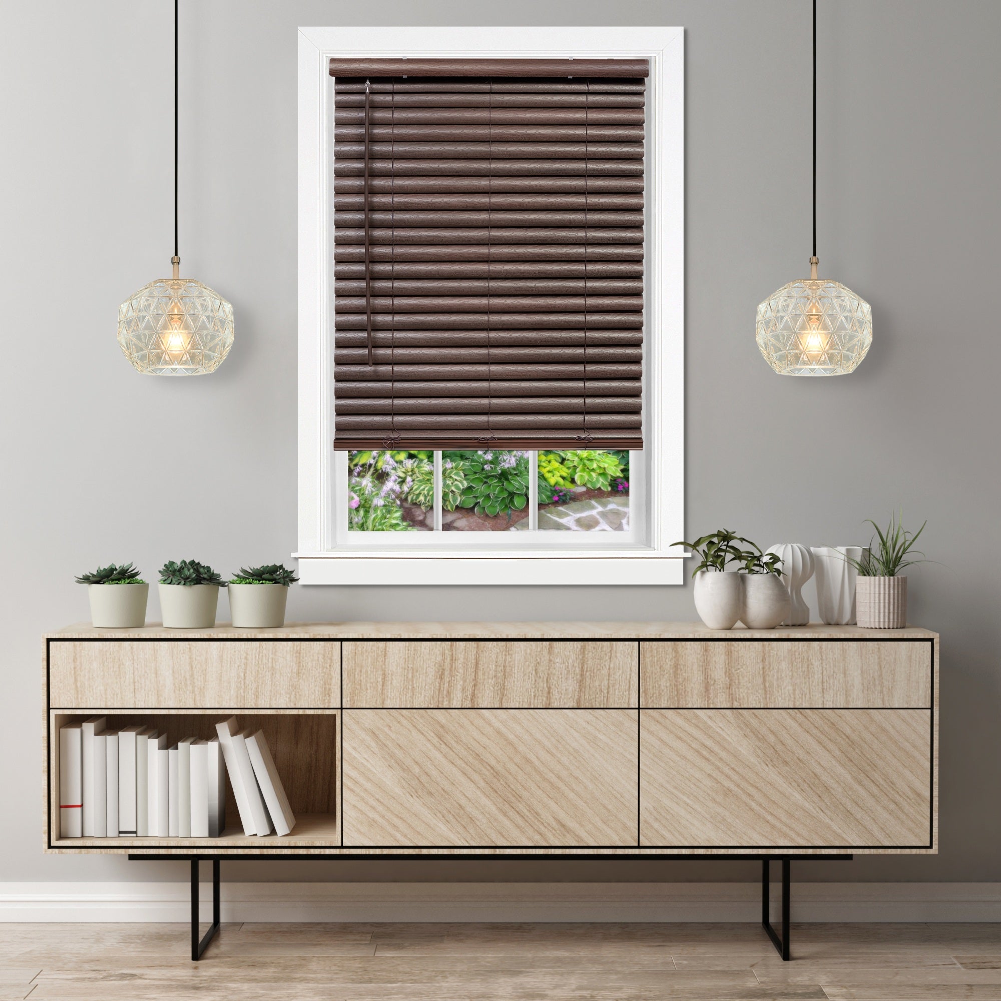 Cordless GII Luna 2″ Vinyl Venetian Blind 27x64 - Mahogany