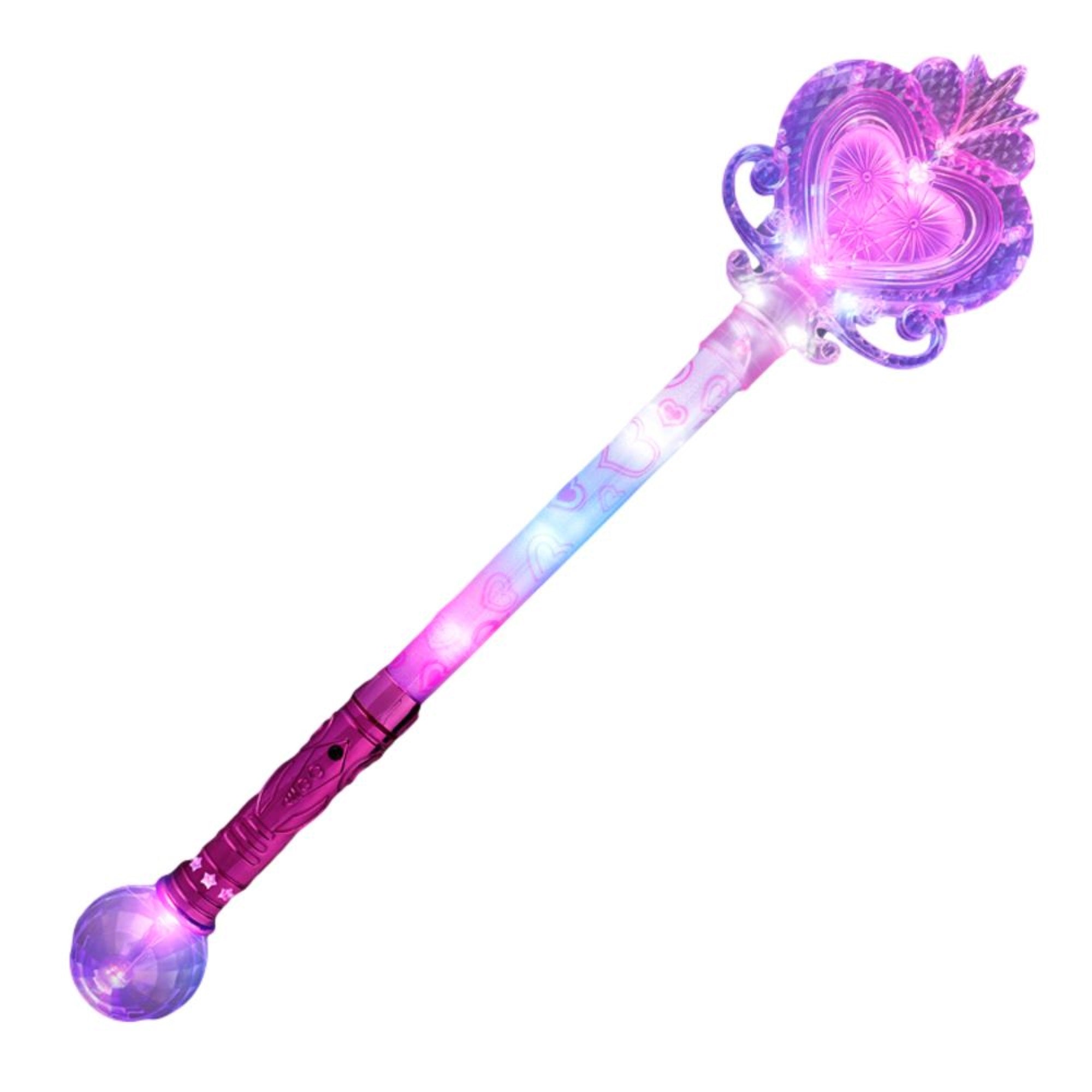 Light Up Huge Heart Prism Scepter Wand
