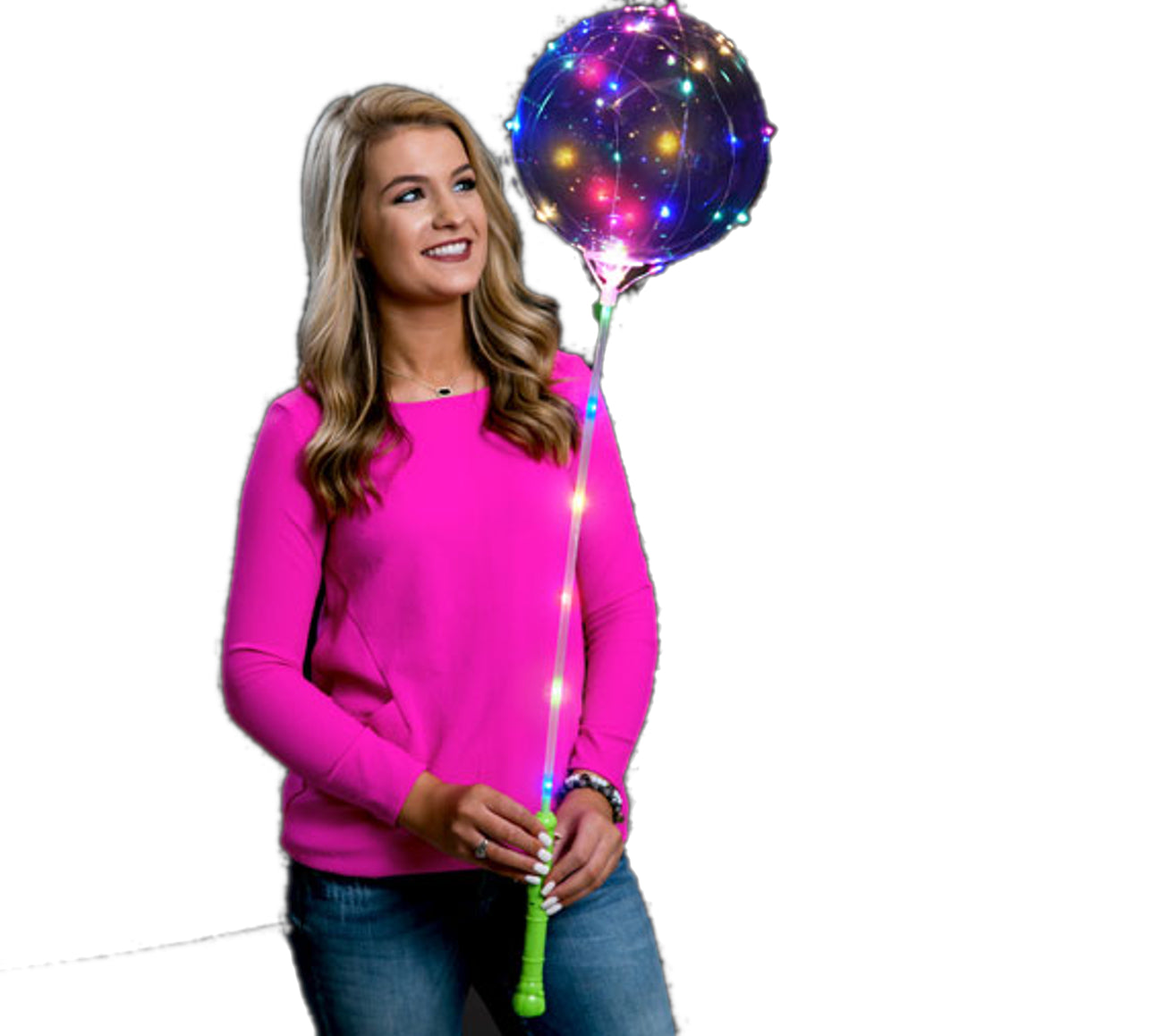 24 Inch Light Up Multicolor Lollipop Balloon