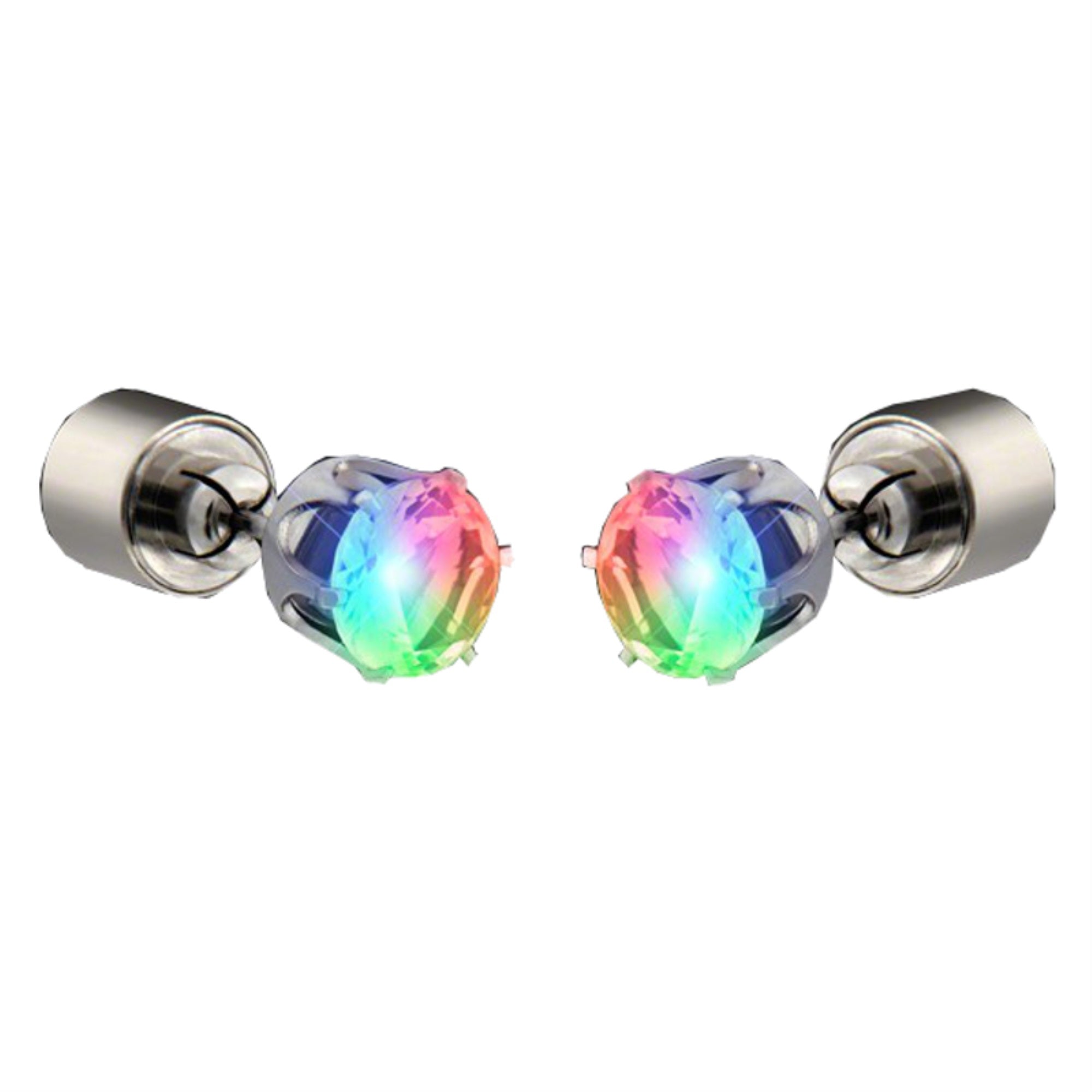 Light Up Multicolor Diamond Pierced Earrings One Pair