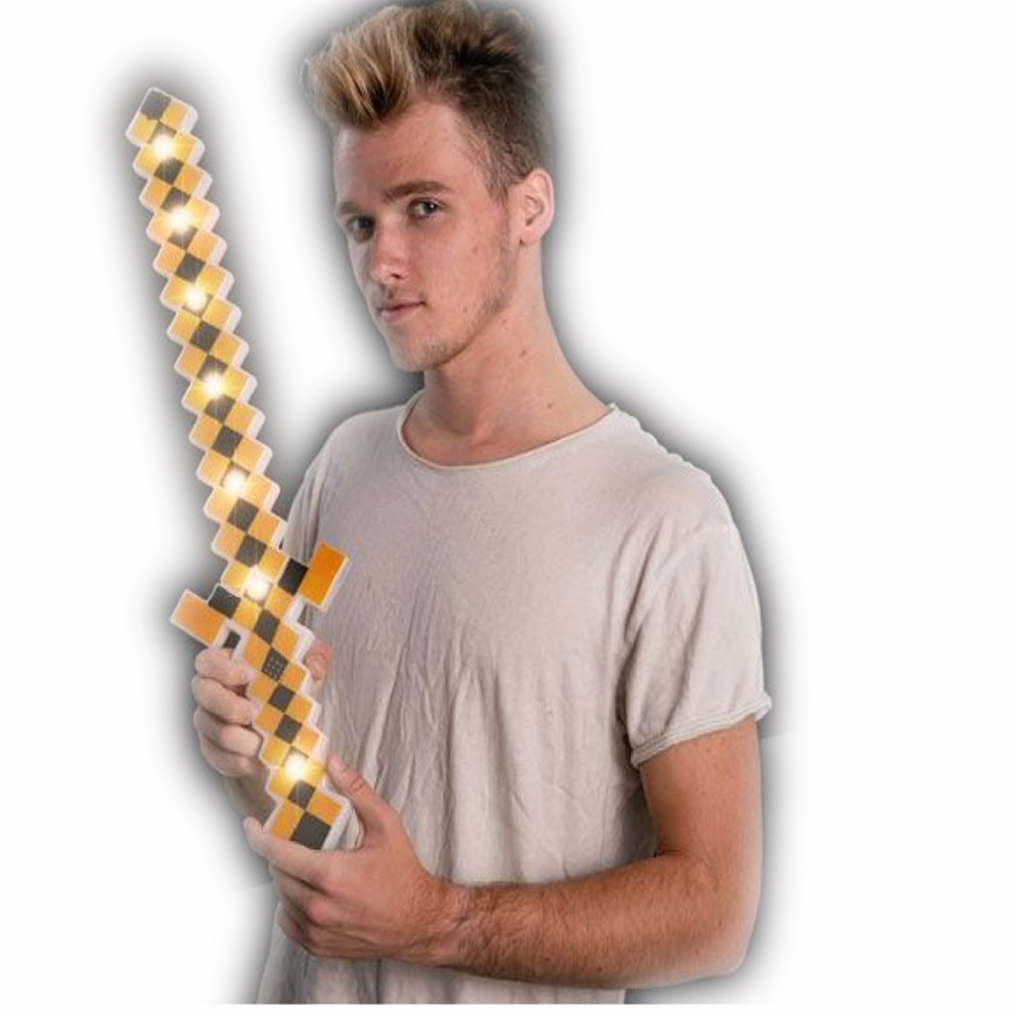 Light Up 3D Pixel Halloween Warrior Sword