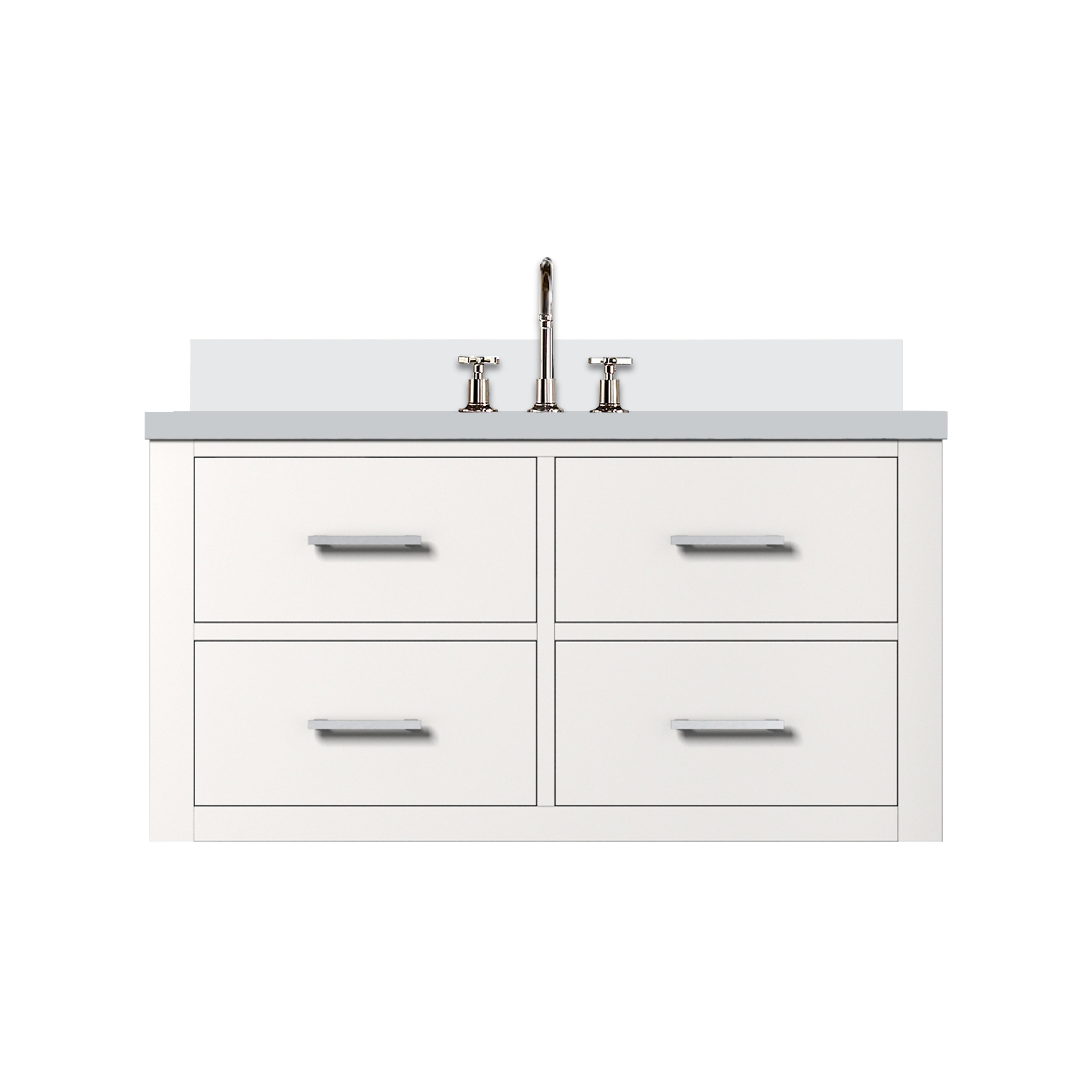 Castor 36 in W x 22 in D White Double Bath Vanity, Cultured Marble Top, and Faucet Set