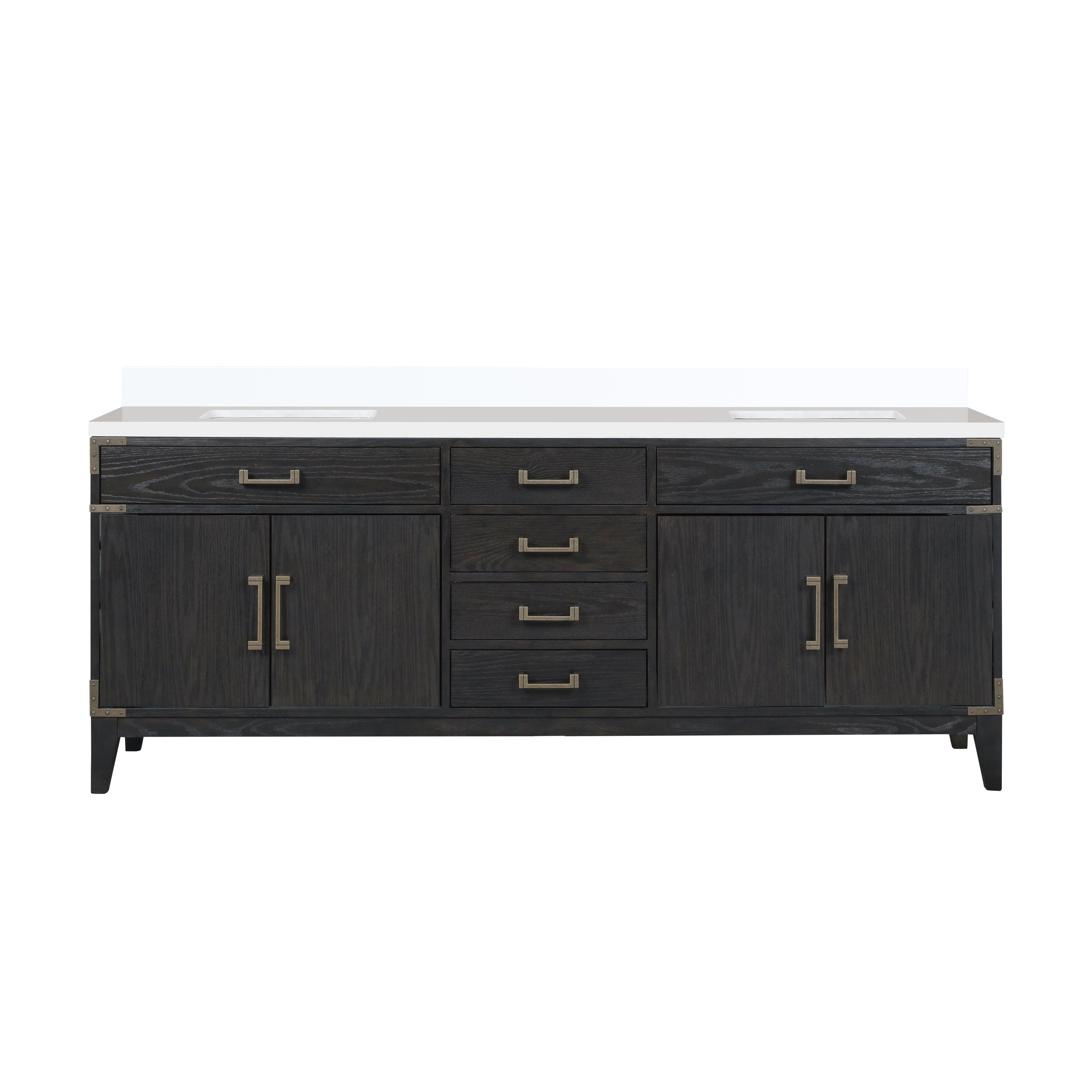 Laurel 84 in W x 22 in D Black Oak Double Bath Vanity and Cultured Marble Top