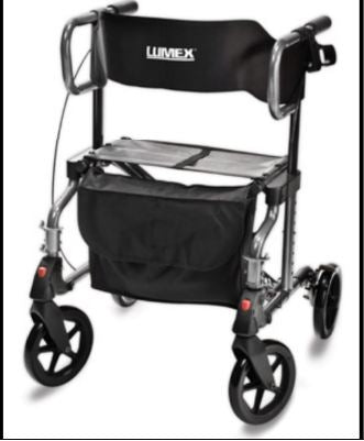 Lumex Hybrid Lx Rollator Transport Chair, Titanium