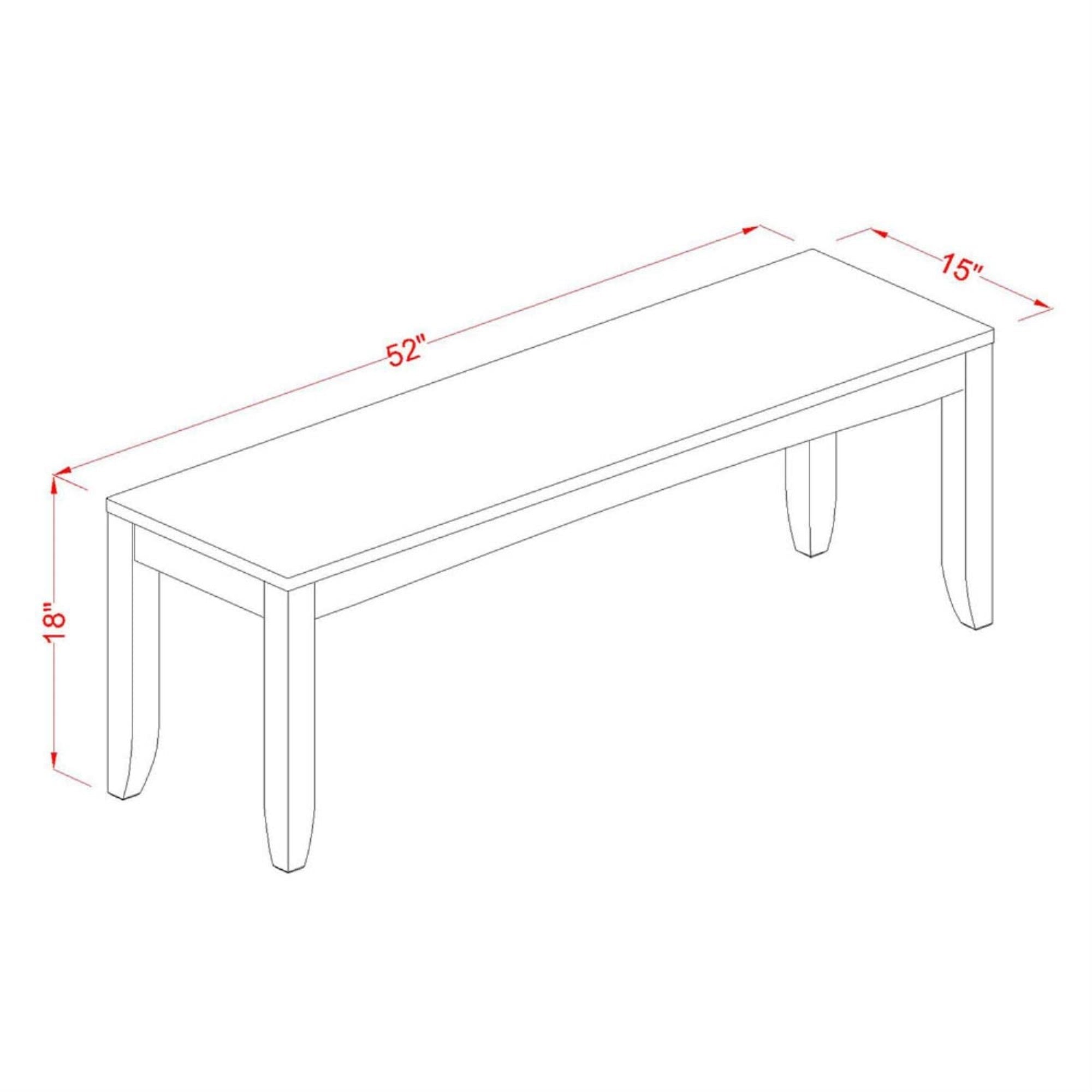 Casafoyer Lyb-Cap-W Lynfield Dining Bench With Wood Seat, 52X15X18 Inch, Cappuccino