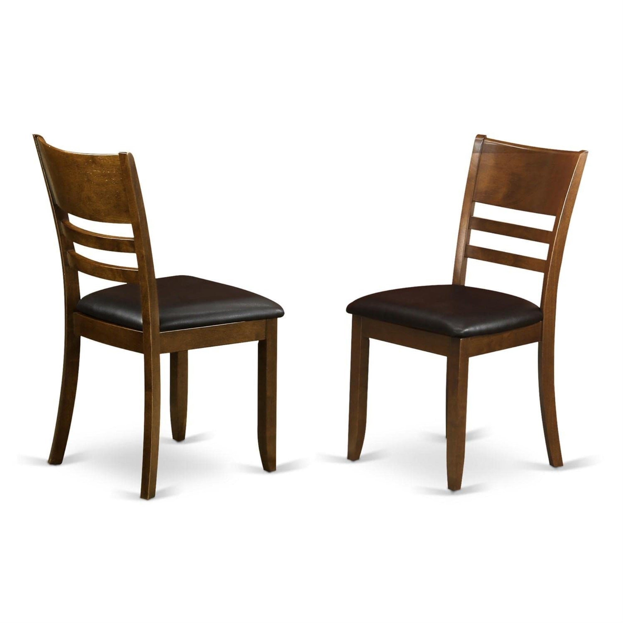 Casafoyer Lynfield Dining Faux Leather Upholstered Wooden Chairs, Set Of 2, Espresso