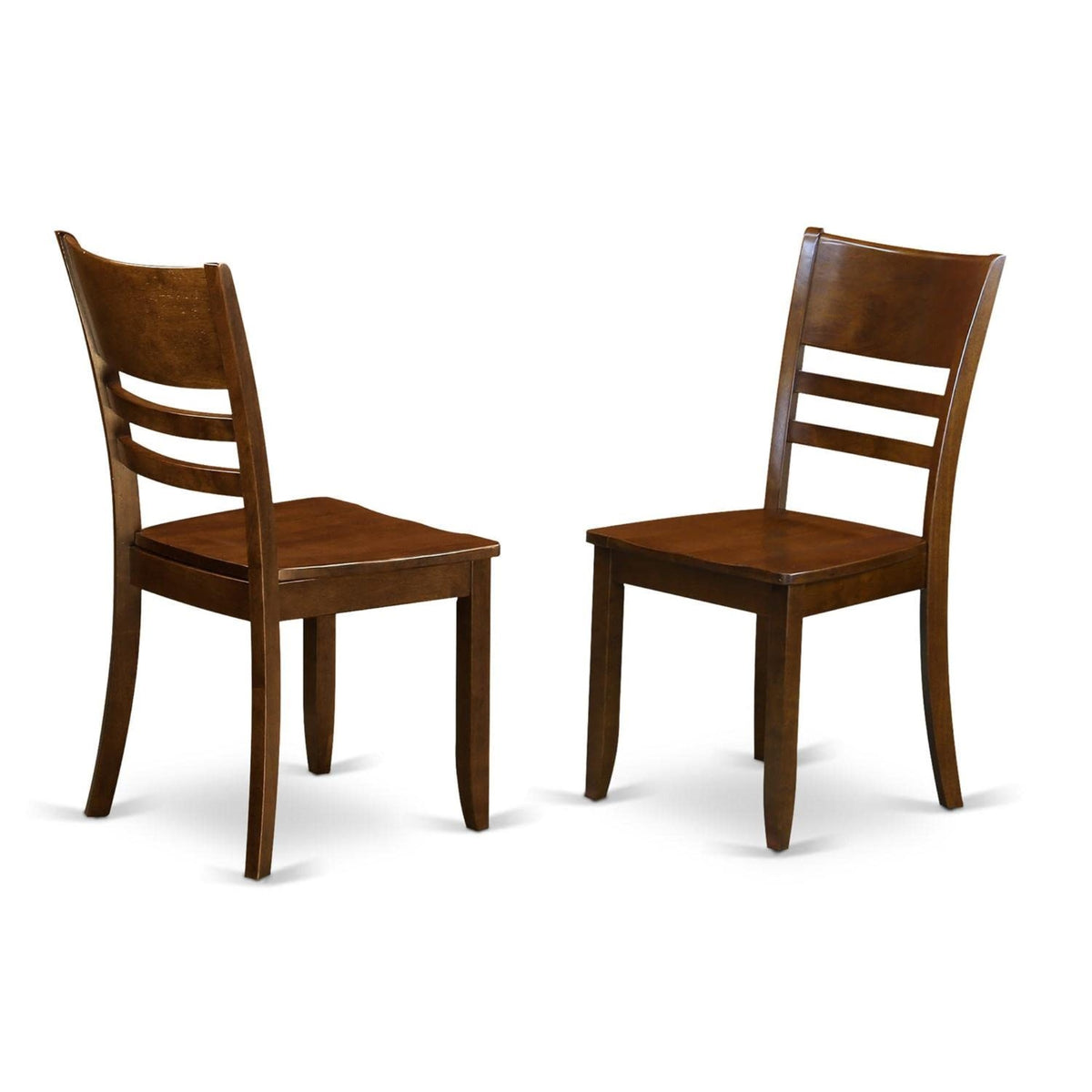 Casafoyer Lynfield Dining Ladder Back Wood Seat Kitchen Chairs, Set Of ...