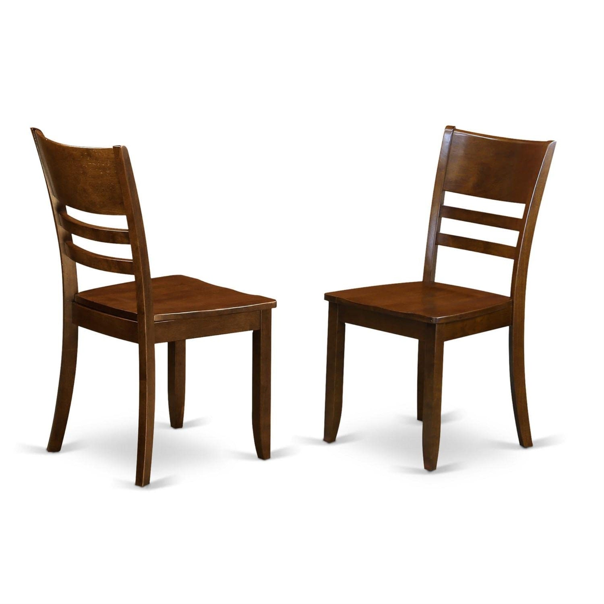 Casafoyer Lynfield Dining Ladder Back Wood Seat Kitchen Chairs, Set Of 2, Espresso