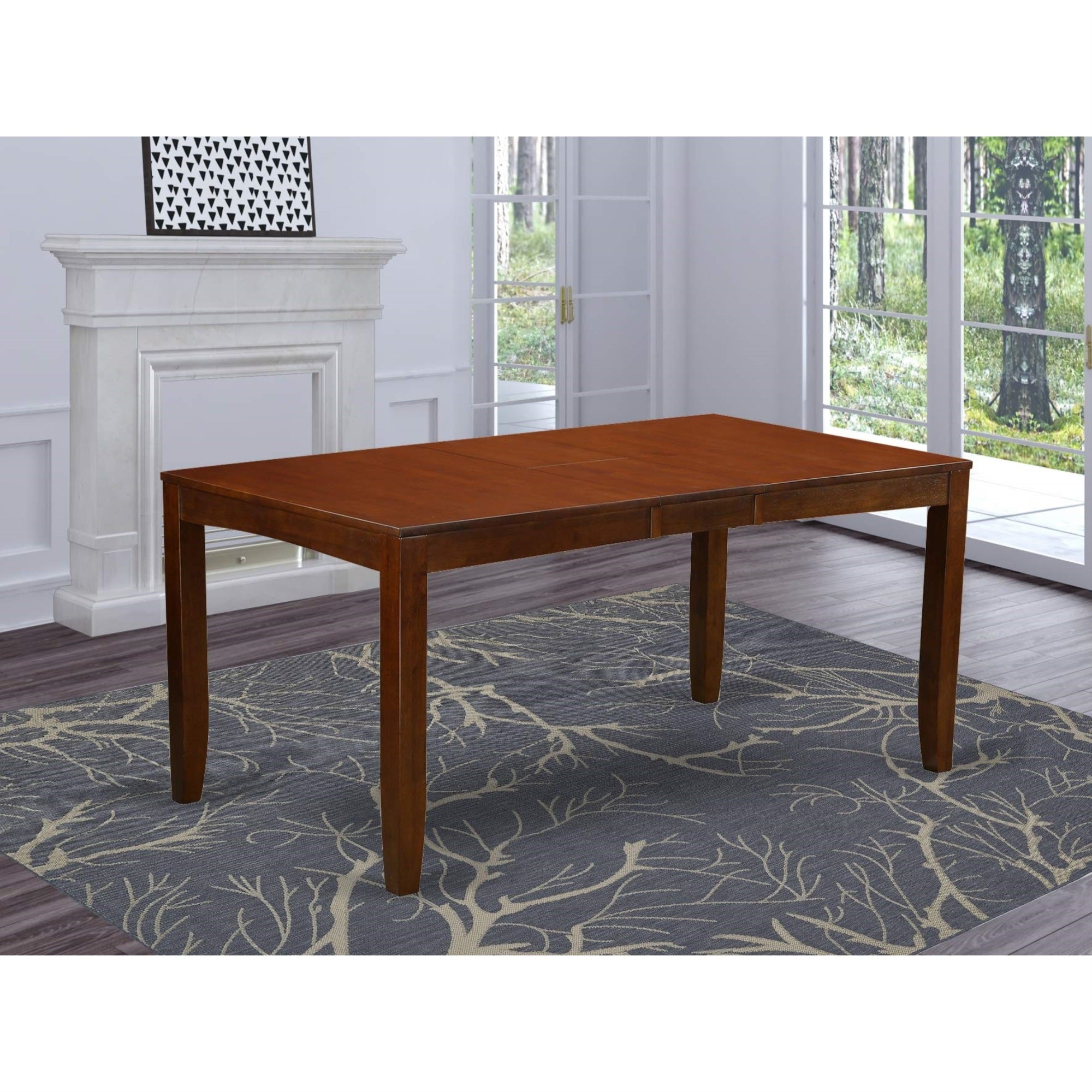 East West Furniture Lyt-Esp-T Lynfield Dining Room Rectangle Kitchen Table Top With Butterfly Leaf, 36X66 Inch, Espresso