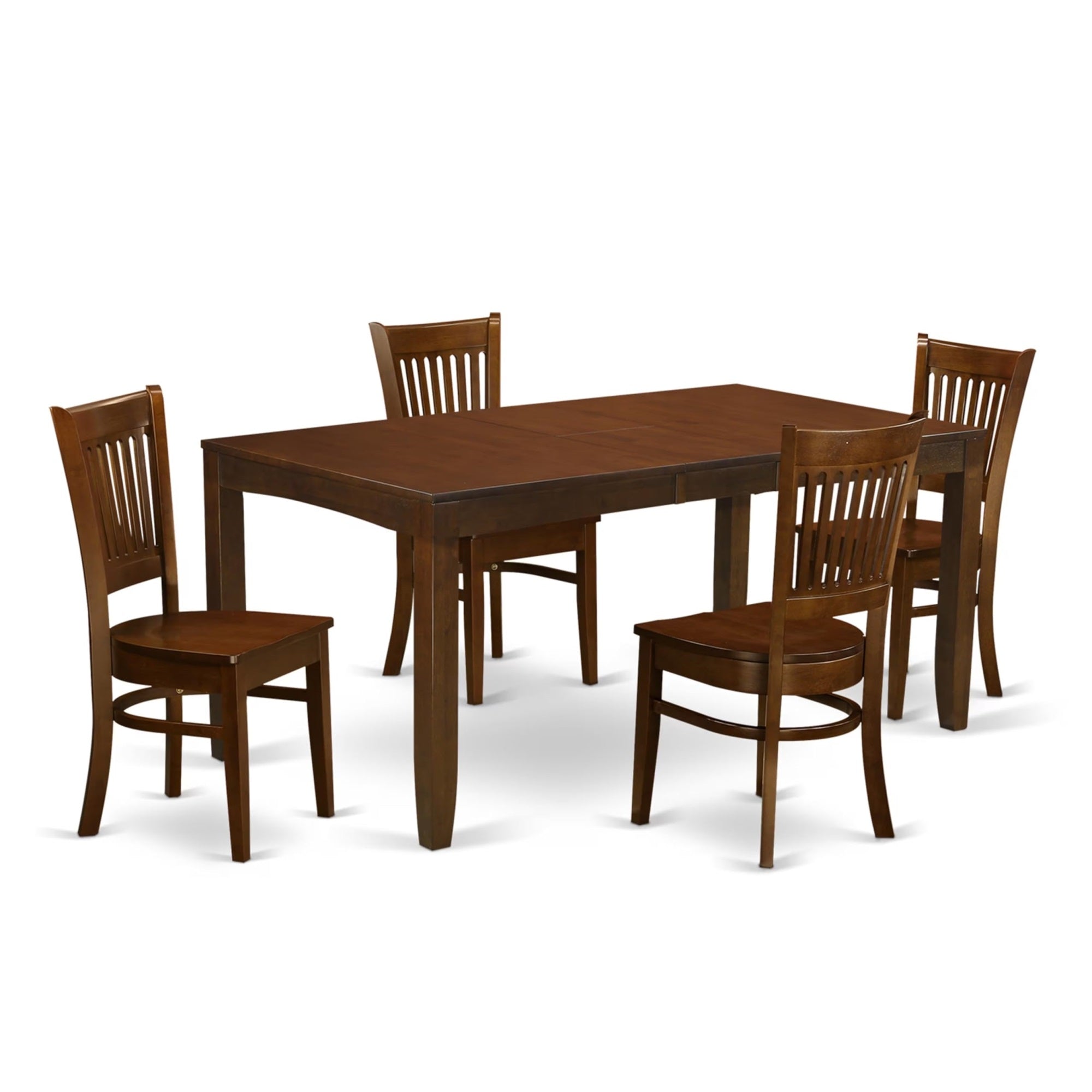 Casafoyer Lyva5-Esp-W Lynfield 5 Piece Room Furniture Set Includes A Rectangle Wooden Table With  Leaf And 4 Kitchen Dining Chairs, 36X66 Inch, Espresso