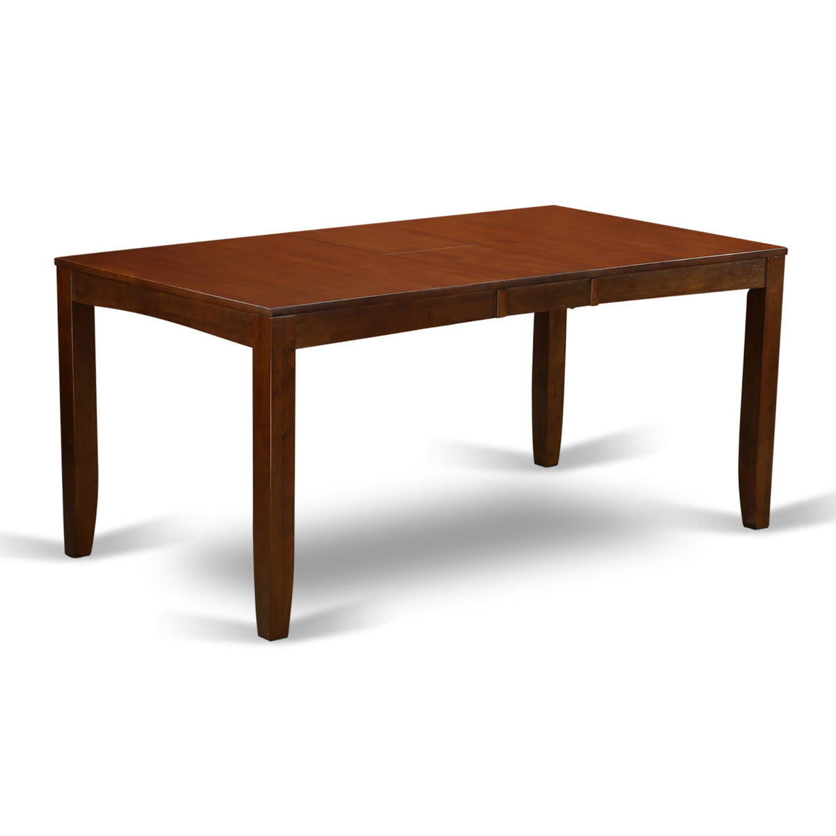 Stylish And Durable Lyva7-Esp-W 7 Pc Table Set In Espresso With 12' Leaf And 6 Wood Chairs. Comfortable Slat Back Chairs With Linen Upholstery. Perfect For Hosting Gatherings.'