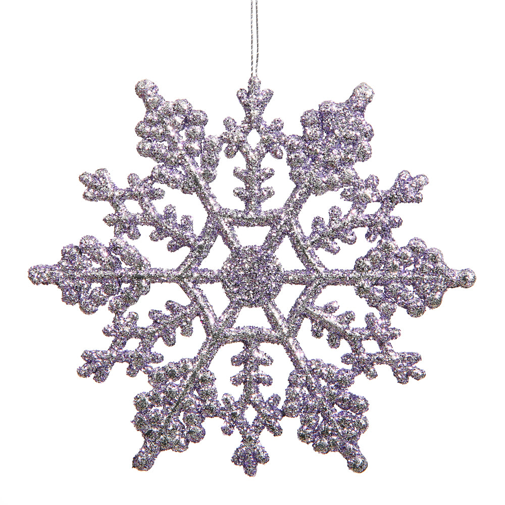 Vickerman 4″ Lavender Glitter Snowflake 24/Pvc Box - M101436