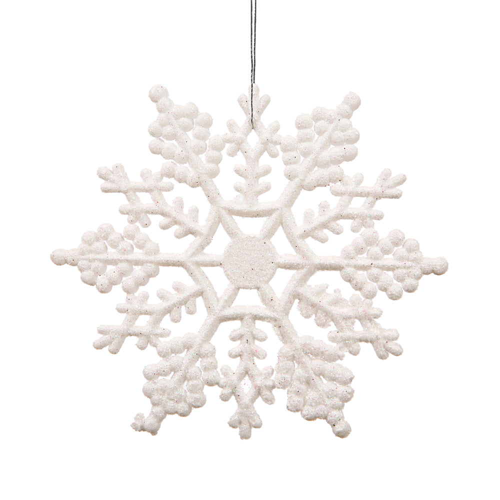 Vickerman 6.25″ White Glitter Snowflake 12/Pvc Box - M101501