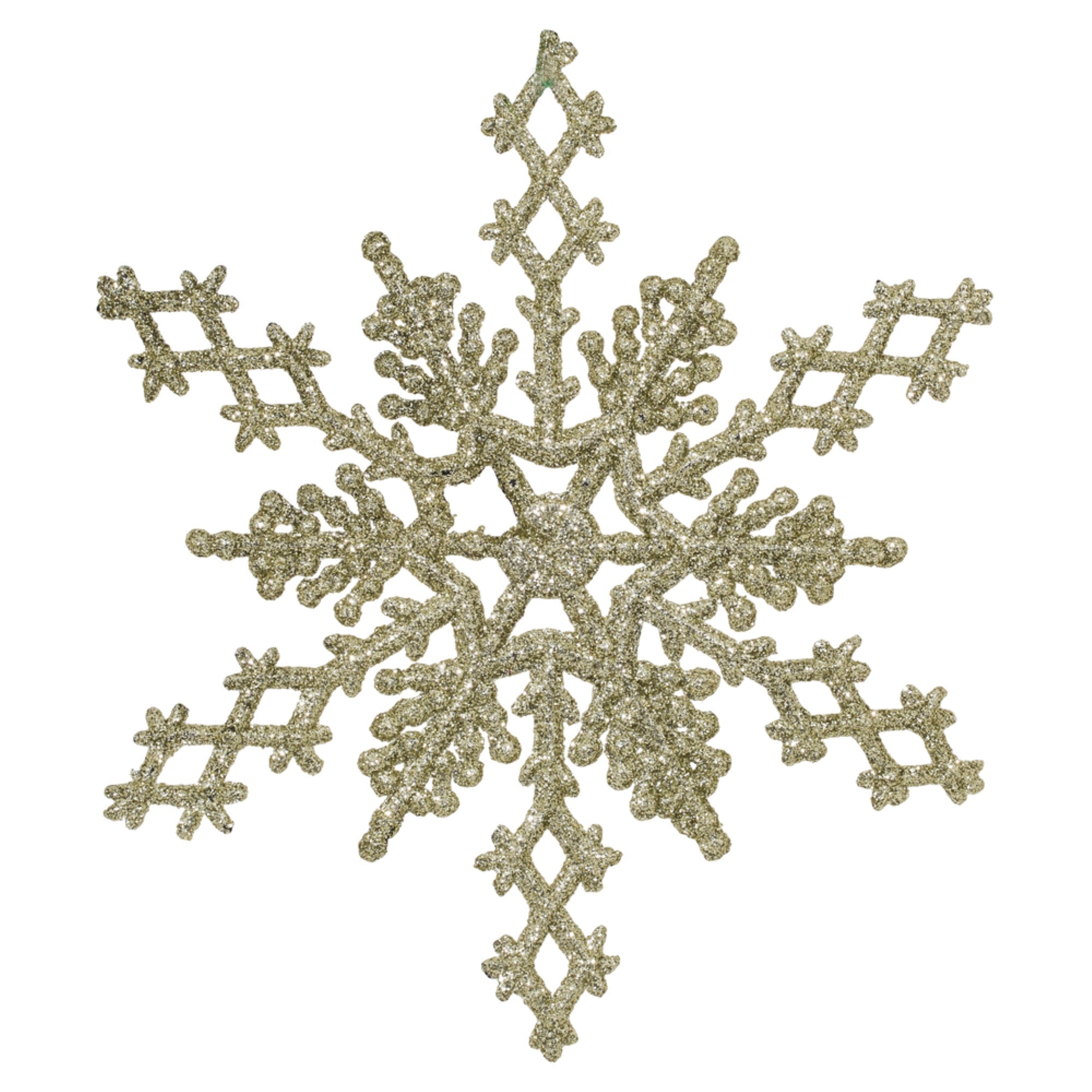 6.25” Champagne Glit Snowflake 12/Pvc Bx