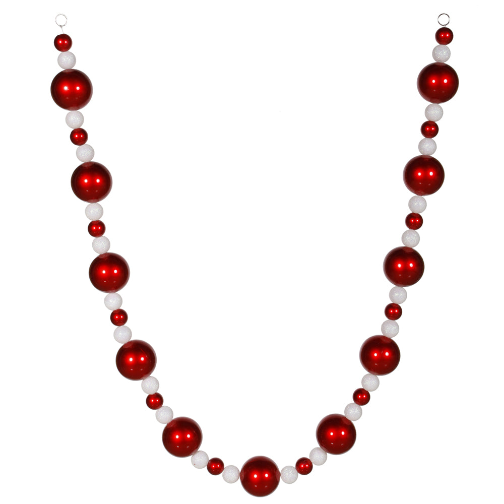 Vickerman 6' Red-White Ball Garland 70/30Mm Balls - M110827
