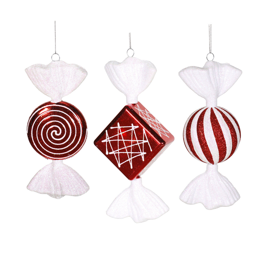 Vickerman 8″ Peppermint Candy Assorted 3/Box - M110910