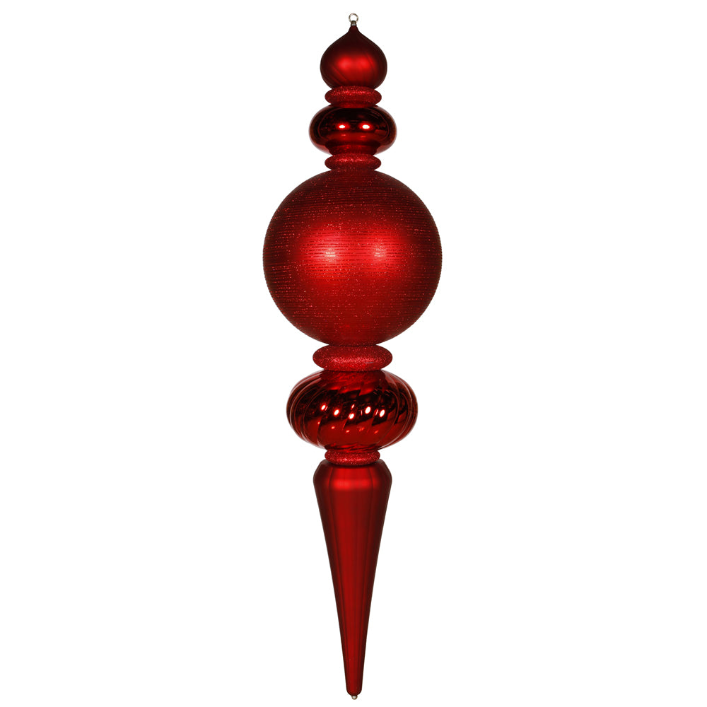Vickerman 62″ Red Finial Shiny-Matte-Glitter - M111803