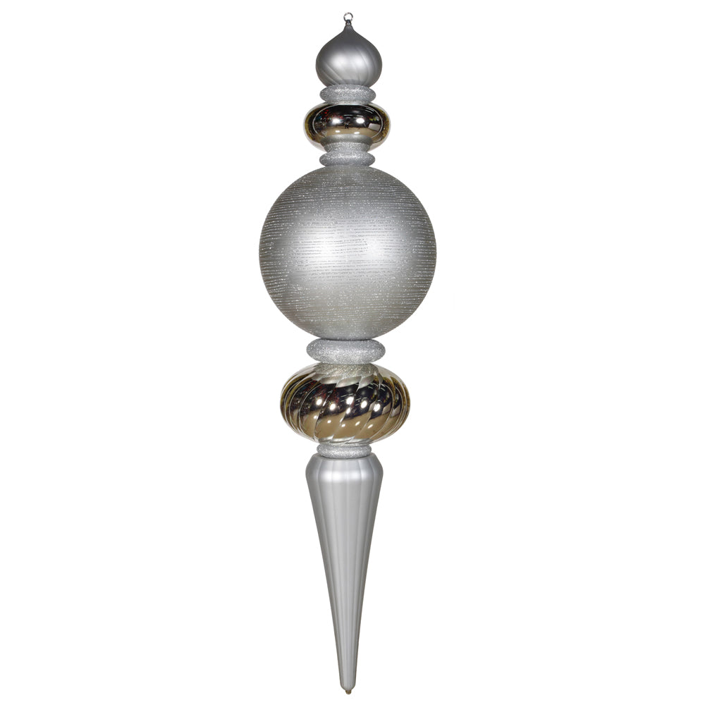 Vickerman 62″ Silver Finial Shiny-Matte-Glitter - M111807