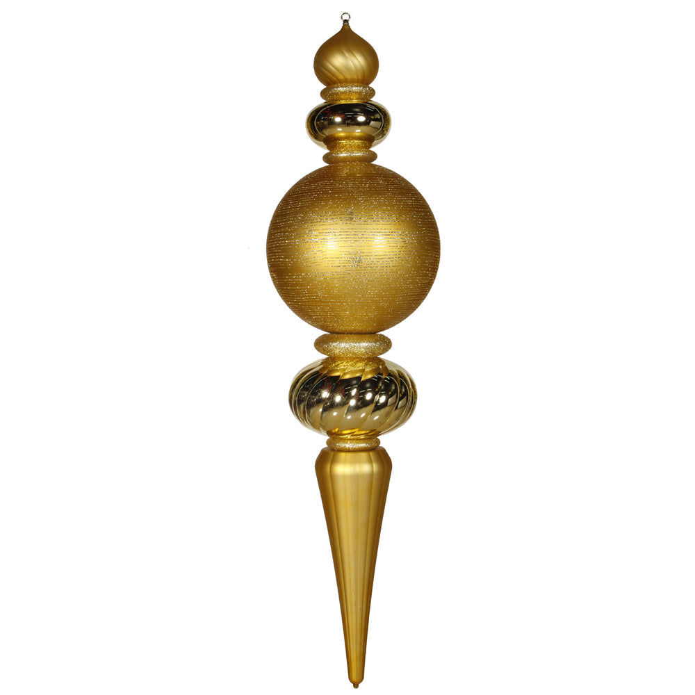Vickerman 62″ Gold Finial Shiny-Matte-Glitter - M111808