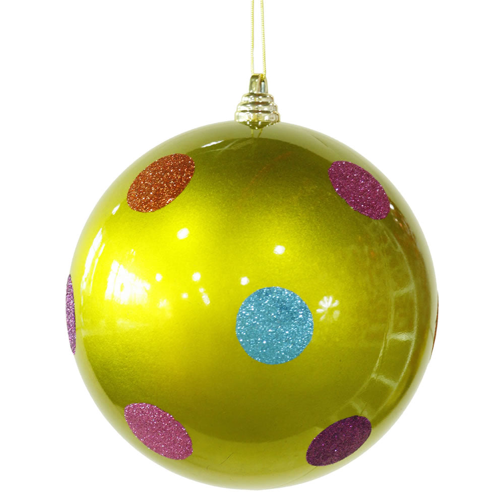 Vickerman 8″ Lime Candy Polka Dot Ball - M120413
