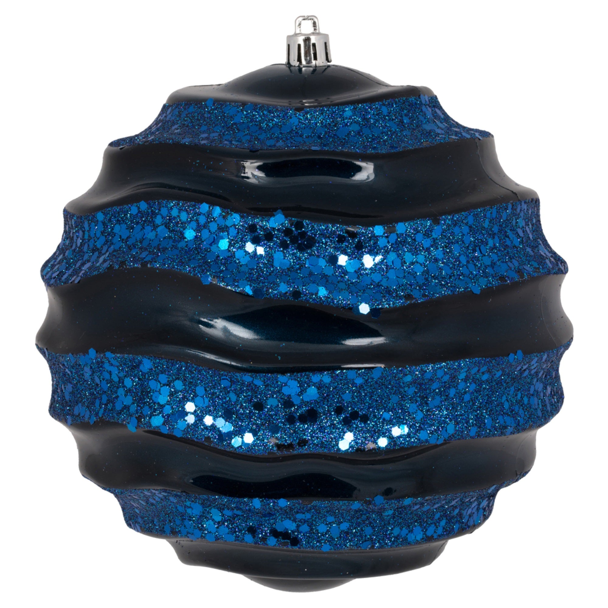 8” Midnt Blue Candy Glitter Wave Ball
