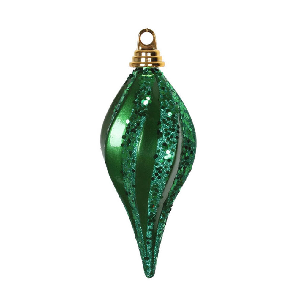 Vickerman 8'' Green Candy Glitter Swirl Drop - M132504