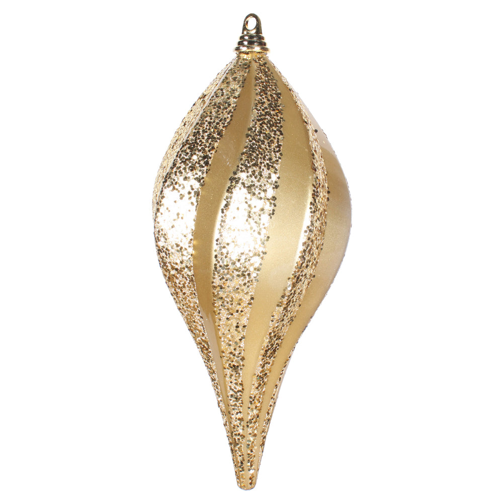 Vickerman 8'' Gold Candy Glitter Swirl Drop - M132508