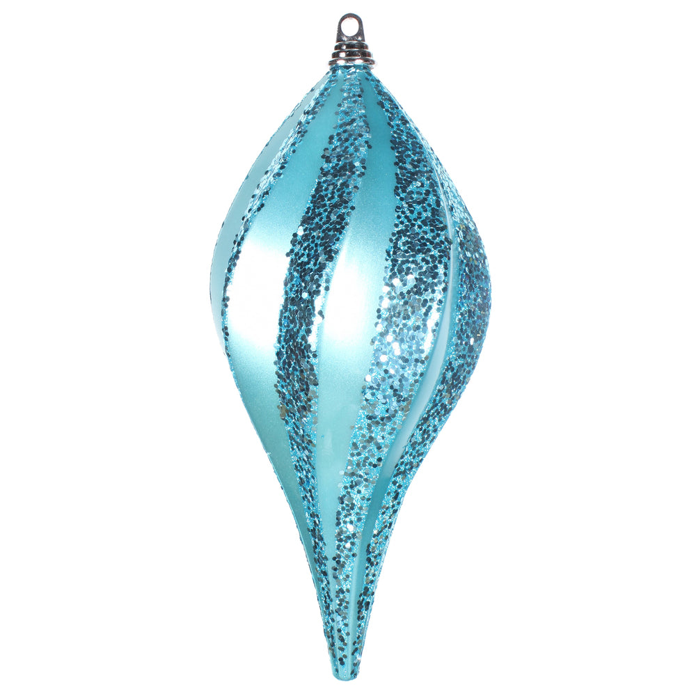 Vickerman 8'' Turquoise Candy Glitter Swirl Drop - M132512