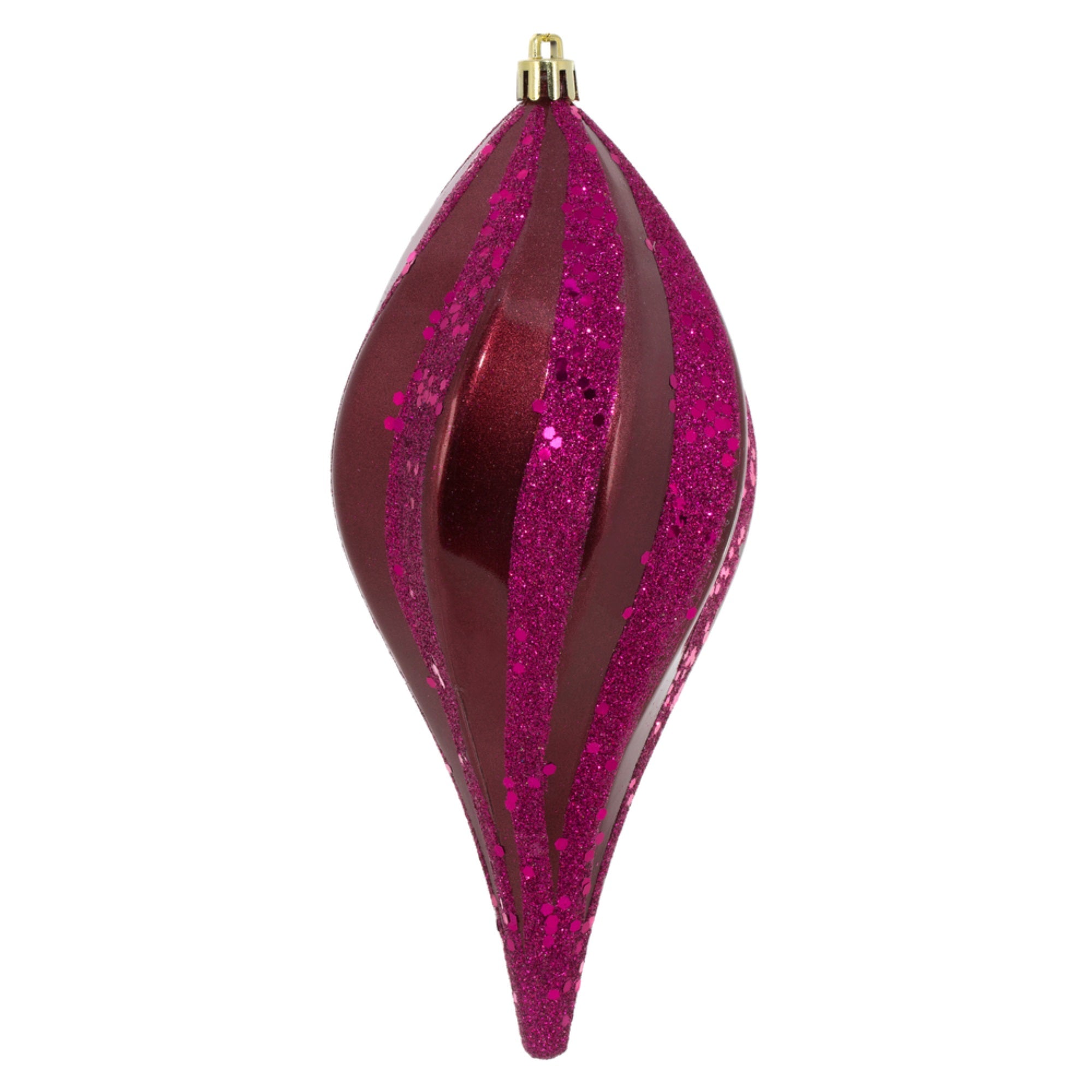 Vickerman 8'' Berry Red Glitter Swirl Drop Christmas Ornament