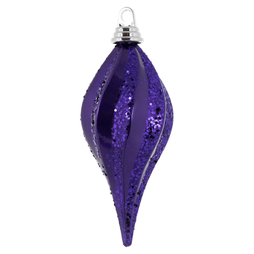 Vickerman 8'' Plum Candy Glitter Swirl Drop - M132526