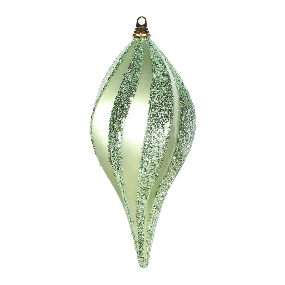 Vickerman 8'' Celadon Green Candy Glit Swirl Drop - M132554