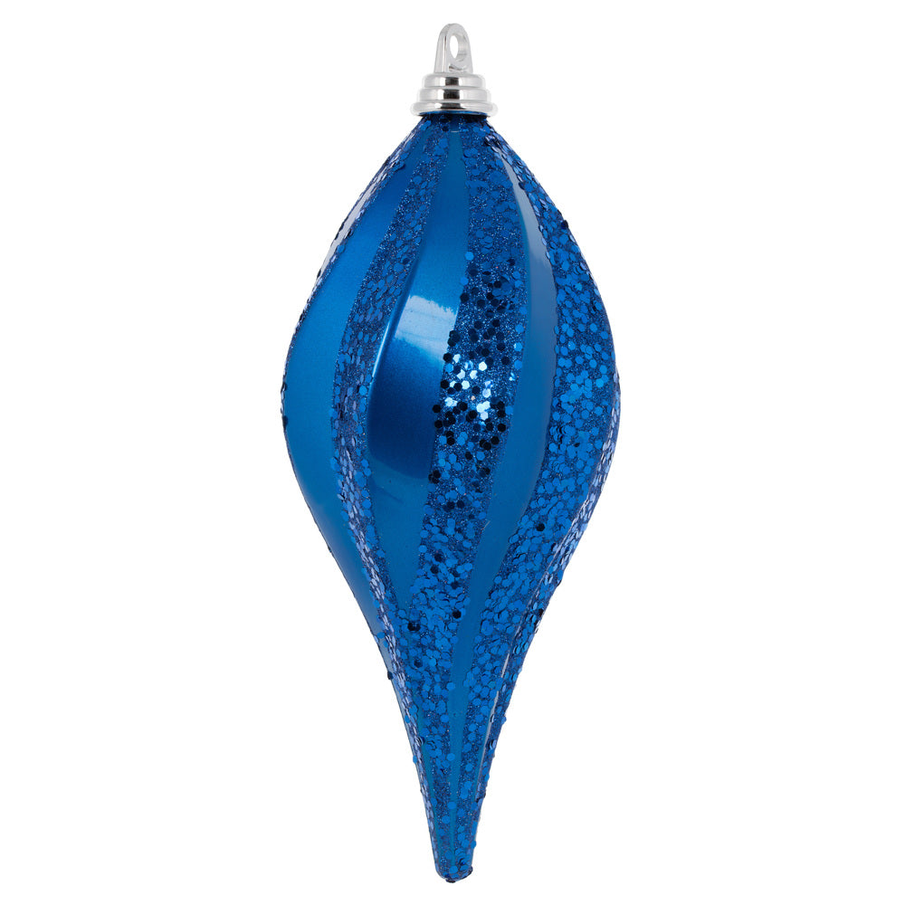 Vickerman 12'' Blue Candy Glitter Swirl Drop - M132602