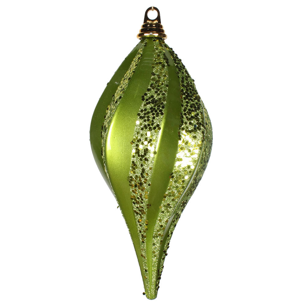 Vickerman 12'' Lime Candy Glitter Swirl Drop - M132614