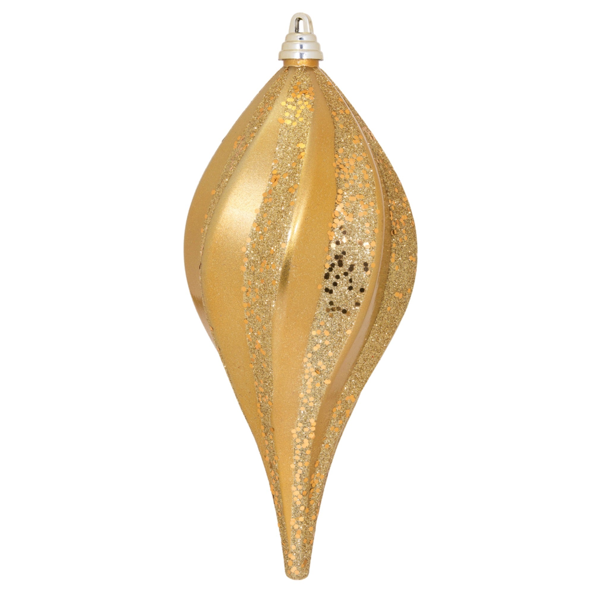 Vickerman 12” Copper/Gold Candy Glitter Swirl Drop