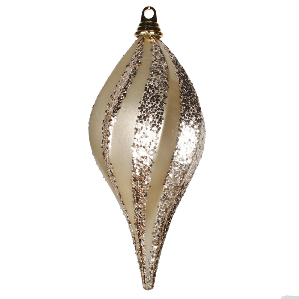 Vickerman 12'' Champagne Candy Glitter Swirl Drop - M132638