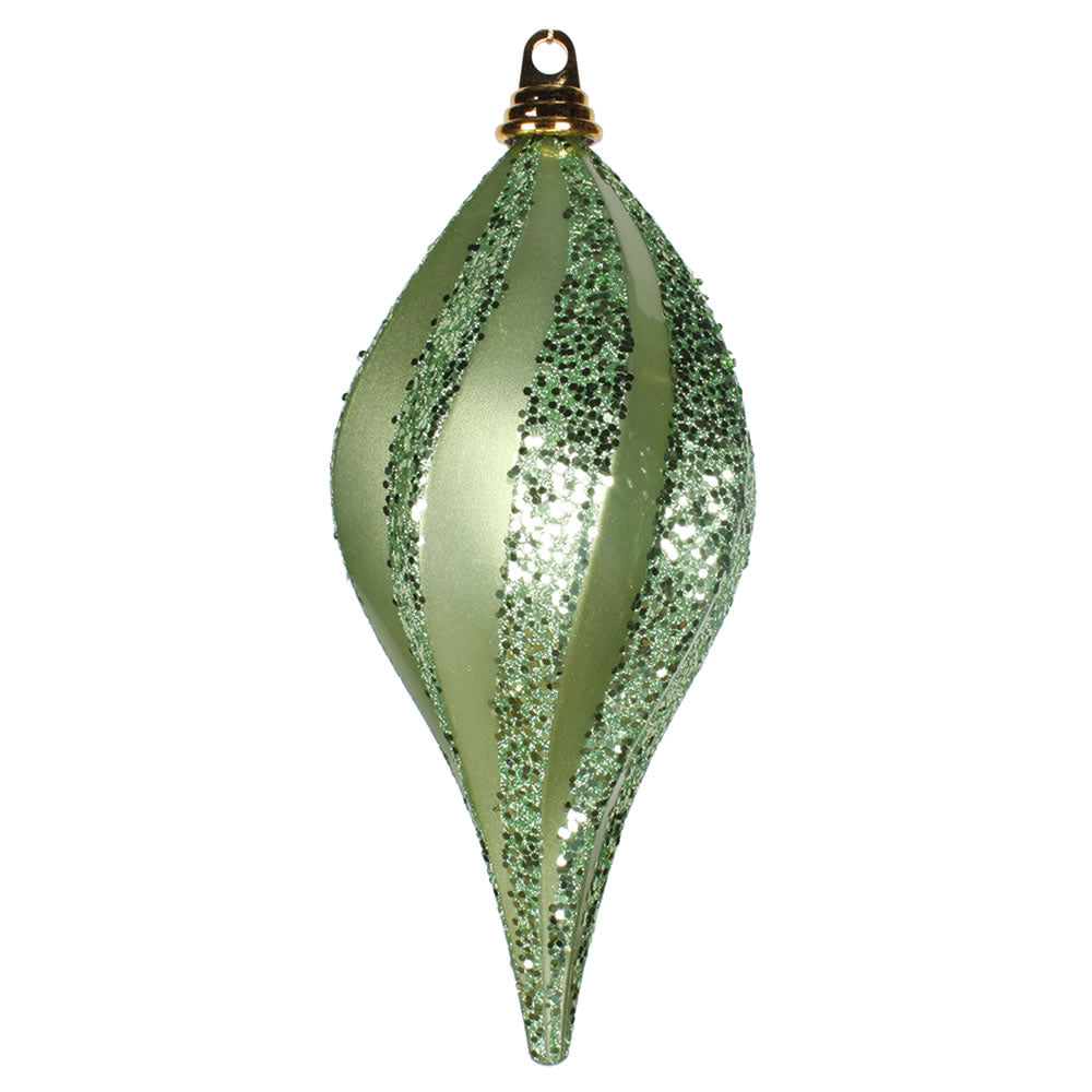 Vickerman 12'' Celadon Green Candy Glit Swirl Drop - M132654