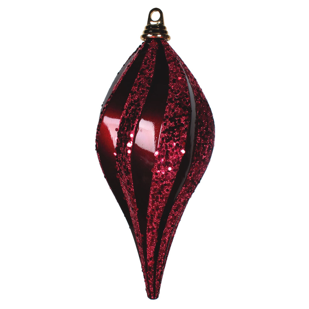 Vickerman 12'' Burgundy Candy Glitter Swirl Drop - M132665
