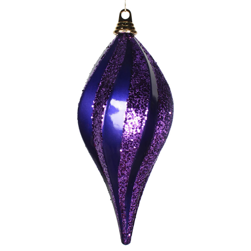 Vickerman 12'' Purple Candy Glitter Swirl Drop - M132666