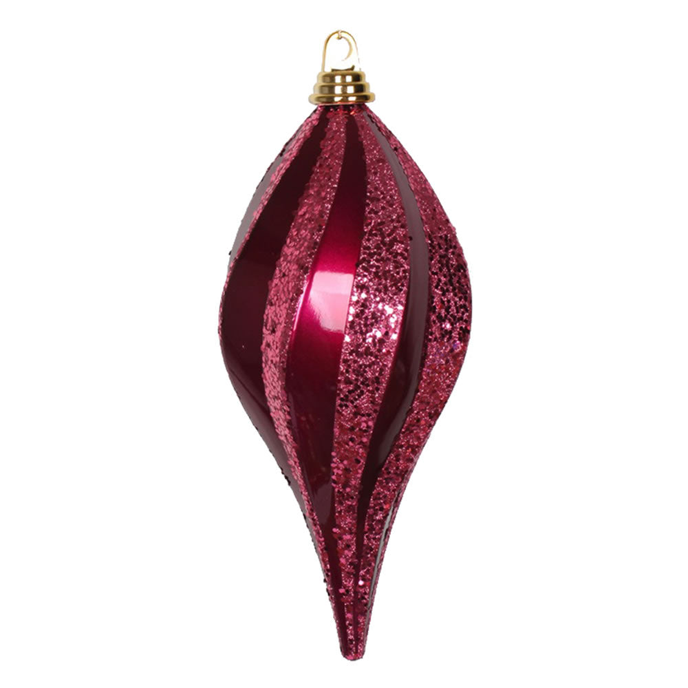 Vickerman 12” Fuchsia Candy Glitter Swirl Drop - M132670
